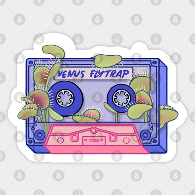 Venus flytrap cassette tape Sticker by ballooonfish